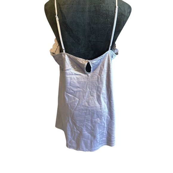 Jennifer Lopez XXL Satin & Lace Gray Chemise With Panty Set - Picture 2 of 4